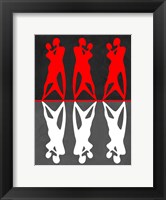 Framed Red and White Dance