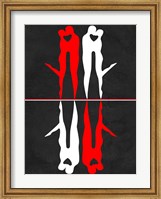 Framed Red and White Kiss Reflection