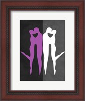 Framed Purple and White Kiss