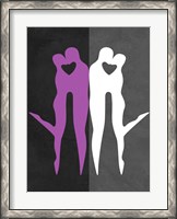 Framed Purple and White Kiss