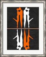 Framed Orange and White Kiss