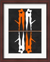 Framed Orange and White Kiss