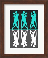 Framed Green and White Couple dancing