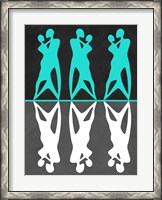 Framed Green and White Couple dancing