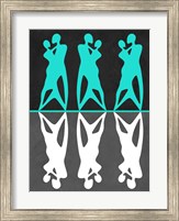 Framed Green and White Couple dancing