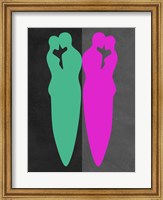 Framed Green and Purple Kiss