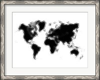 Framed Black Dotted World Map