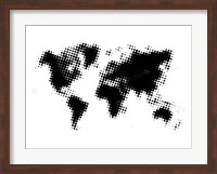 Framed Black Dotted World Map