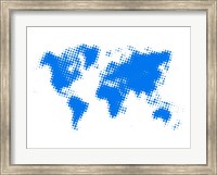 Framed Blue Dotted World Map