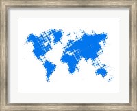 Framed Blue Dotted World Map