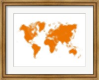 Framed Yellow Dotted World Map