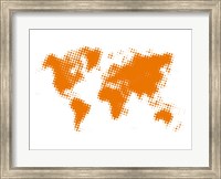 Framed Yellow Dotted World Map
