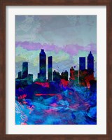 Framed Atlanta Watercolor Skyline