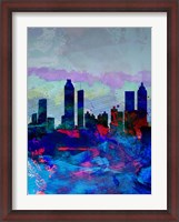 Framed Atlanta Watercolor Skyline