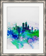 Framed Boston Watercolor Skyline