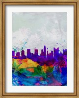 Framed Columbus Watercolor Skyline