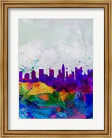 Framed Columbus Watercolor Skyline