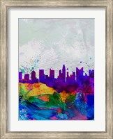 Framed Columbus Watercolor Skyline