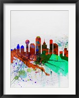 Framed Dallas Watercolor Skyline