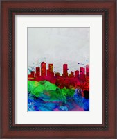 Framed Denver Watercolor Skyline