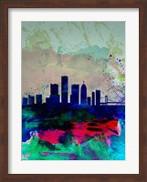 Framed Detroit Watercolor Skyline