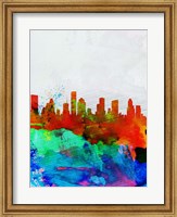 Framed Houston Watercolor Skyline