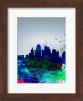 Framed Kansas City Watercolor Skyline