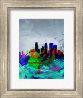 Framed Minneapolis Watercolor Skyline