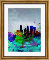 Framed Minneapolis Watercolor Skyline