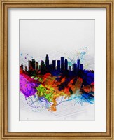 Framed Los Angeles  Watercolor Skyline 2