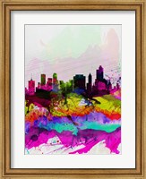 Framed Tulsa Watercolor Skyline