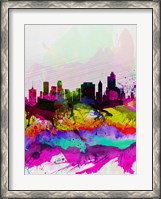 Framed Tulsa Watercolor Skyline