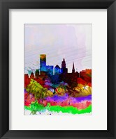 Framed Providence Watercolor Skyline