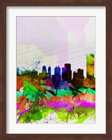Framed Buffalo Watercolor Skyline