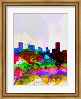 Framed Baltimore Watercolor Skyline