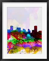 Framed Baltimore Watercolor Skyline
