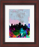 Framed Salt Lake City Watercolor Skyline