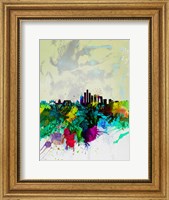 Framed Beijing Watercolor Skyline