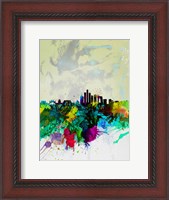 Framed Beijing Watercolor Skyline