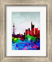 Framed Frankfurt Watercolor Skyline