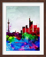 Framed Frankfurt Watercolor Skyline