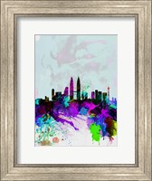 Framed Kuala Lumpur Watercolor Skyline