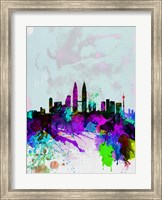 Framed Kuala Lumpur Watercolor Skyline