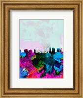 Framed Melbourne Watercolor Skyline