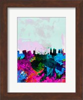 Framed Melbourne Watercolor Skyline