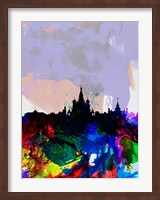 Framed Moscow Watercolor Skyline