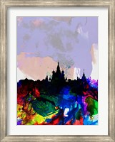 Framed Moscow Watercolor Skyline