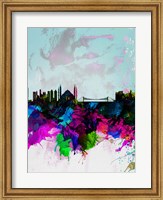 Framed Istanbul Watercolor Skyline