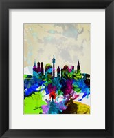 Framed Munich Watercolor Skyline