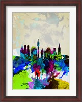 Framed Munich Watercolor Skyline